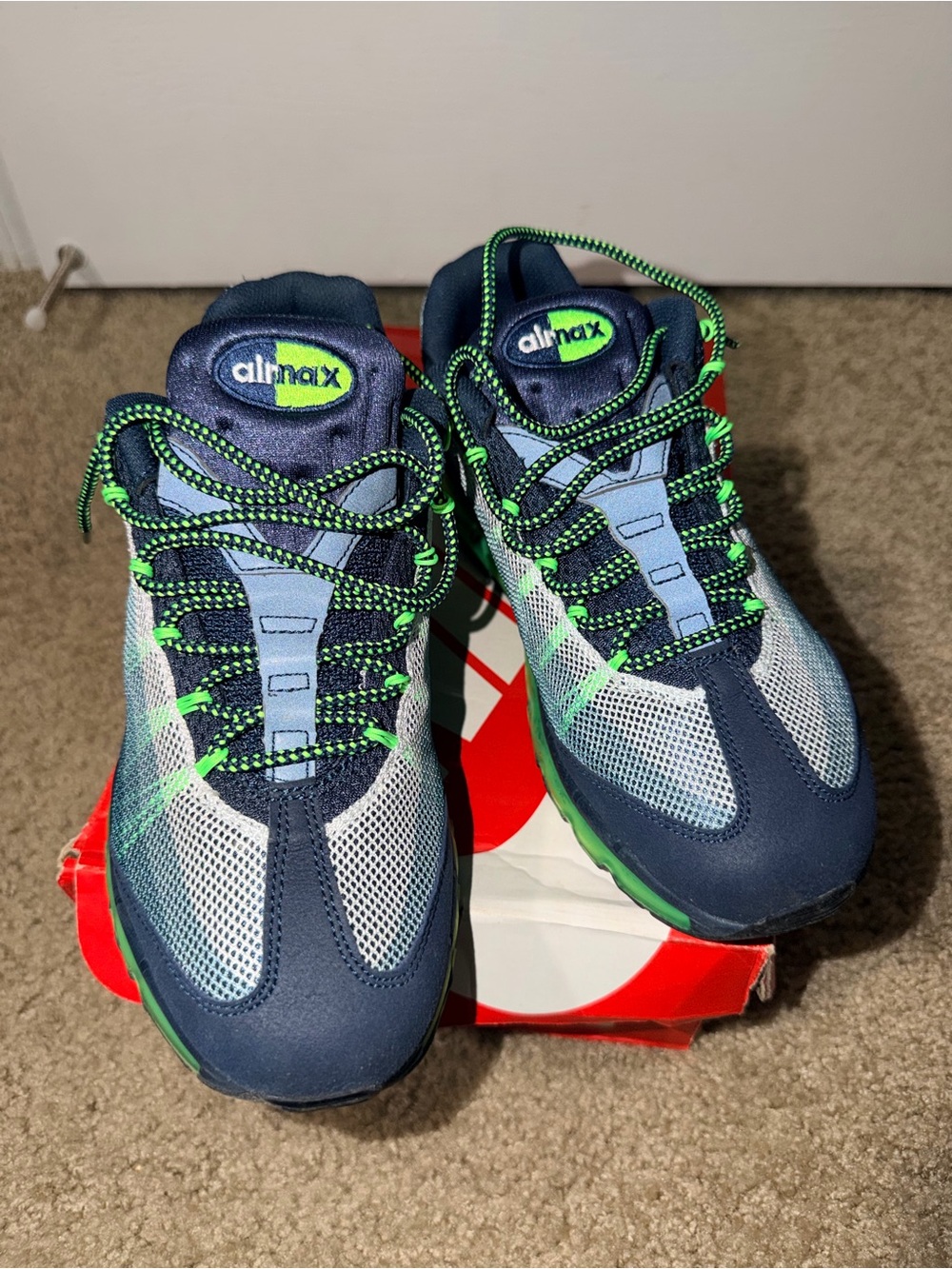 Nike Air Max 95-2013 Dynamic Flywire Navy Green Men’s Size 8.5